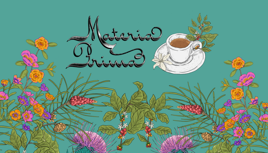 Materia Prima logo and cup